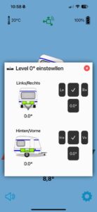 Menü Einstellung/Level 0° einstellen